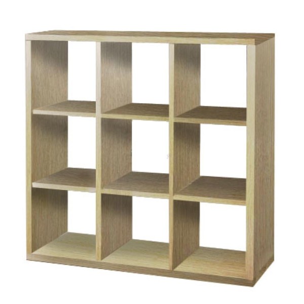 Κυβική βιβλιοθήκη 3x3 110cm δρυς